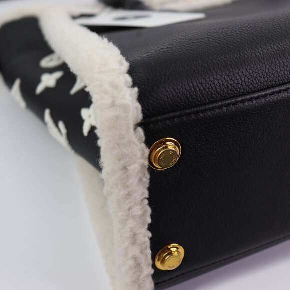 Sold💜Louis Vuitton Grained Calfskin Shearling On My Side MM Black - Picture 9 of 16